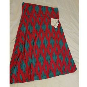 LulaRoe Azure Skirt - Pink and Teal XL
